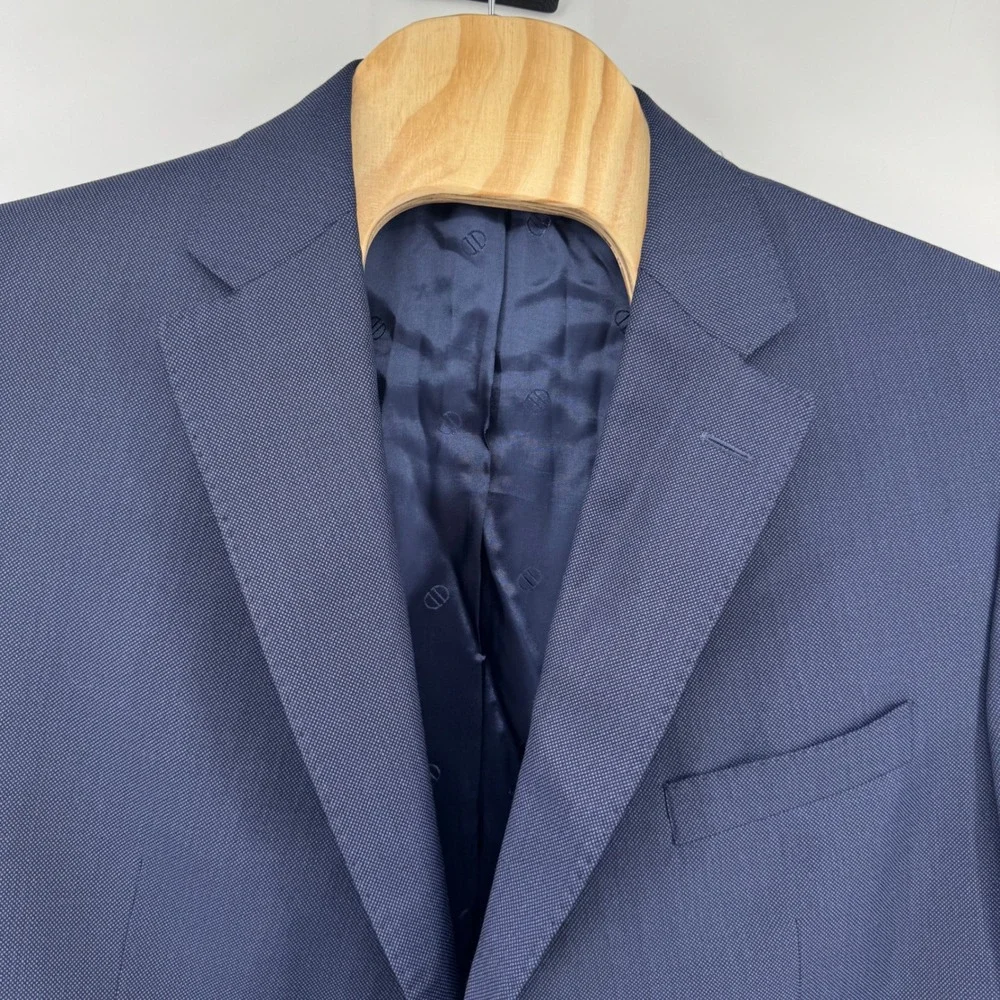 David Donahue Ryan CT Blue 100% Wool Blazer Sport Coat Men 48R Made in Canada